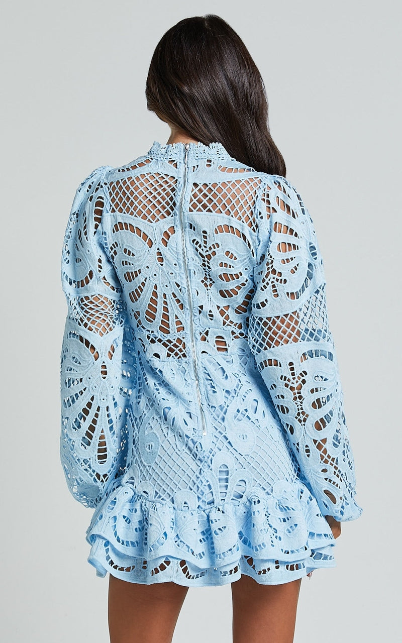 Abito Mini Romantico in Pizzo Azzurro – Preferito per Occasioni Speciali Estate 2025 | Chiara TIAMUSE Abito GLAM
