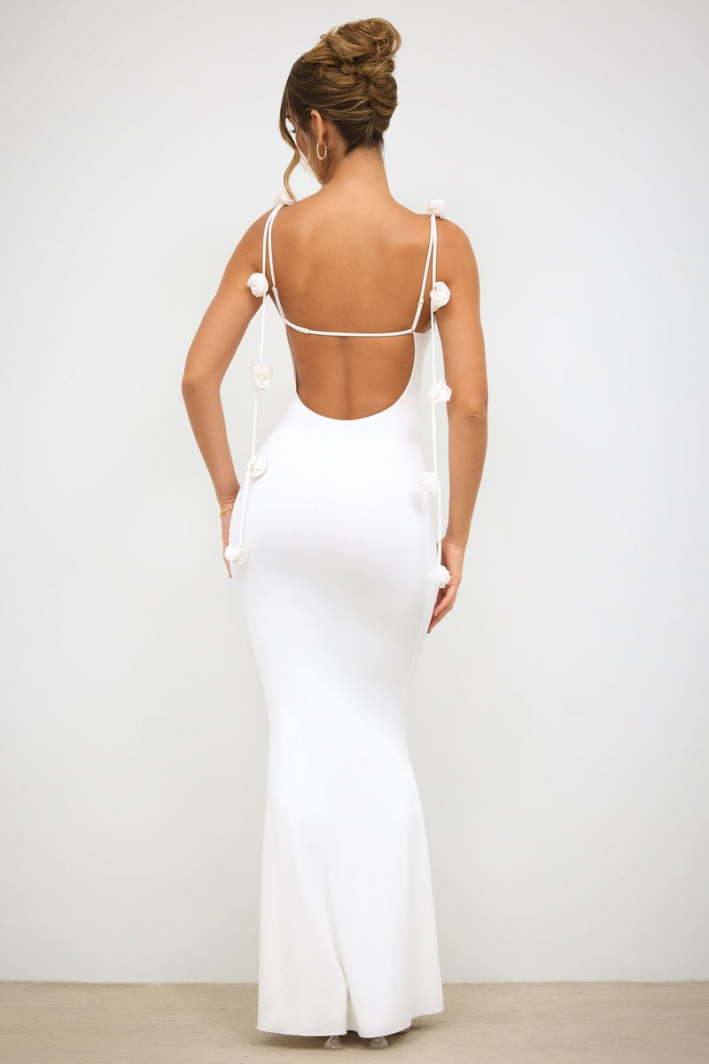 Abito da Donna Elegante con Spalline Floreali | Alessia Vestito Lungo per Eventi TIAMUSE Abito Vestito