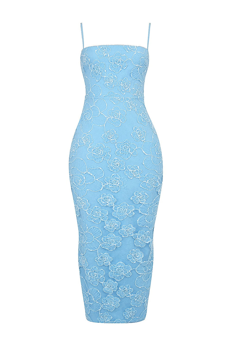 Abito in Pizzo Ricamato Blu Josefin – Eleganza per Cerimonie e Serate Speciali TIAMUSE Abito