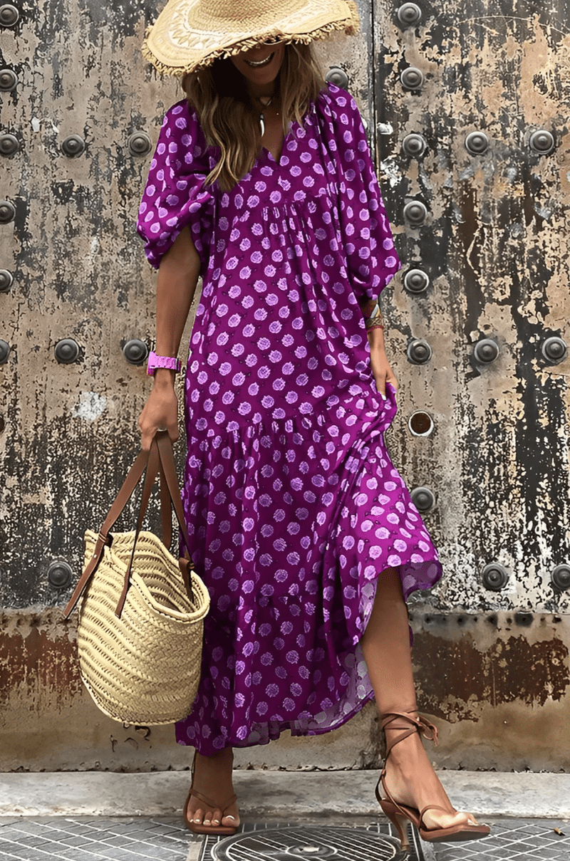 Alisia Abito Boho con Scollo a V | Vestito Maxi Elegante per un Look Estivo Chic TIAMUSE dress