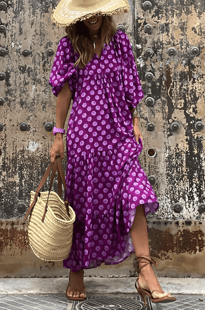 Alisia Abito Boho con Scollo a V | Vestito Maxi Elegante per un Look Estivo Chic TIAMUSE dress