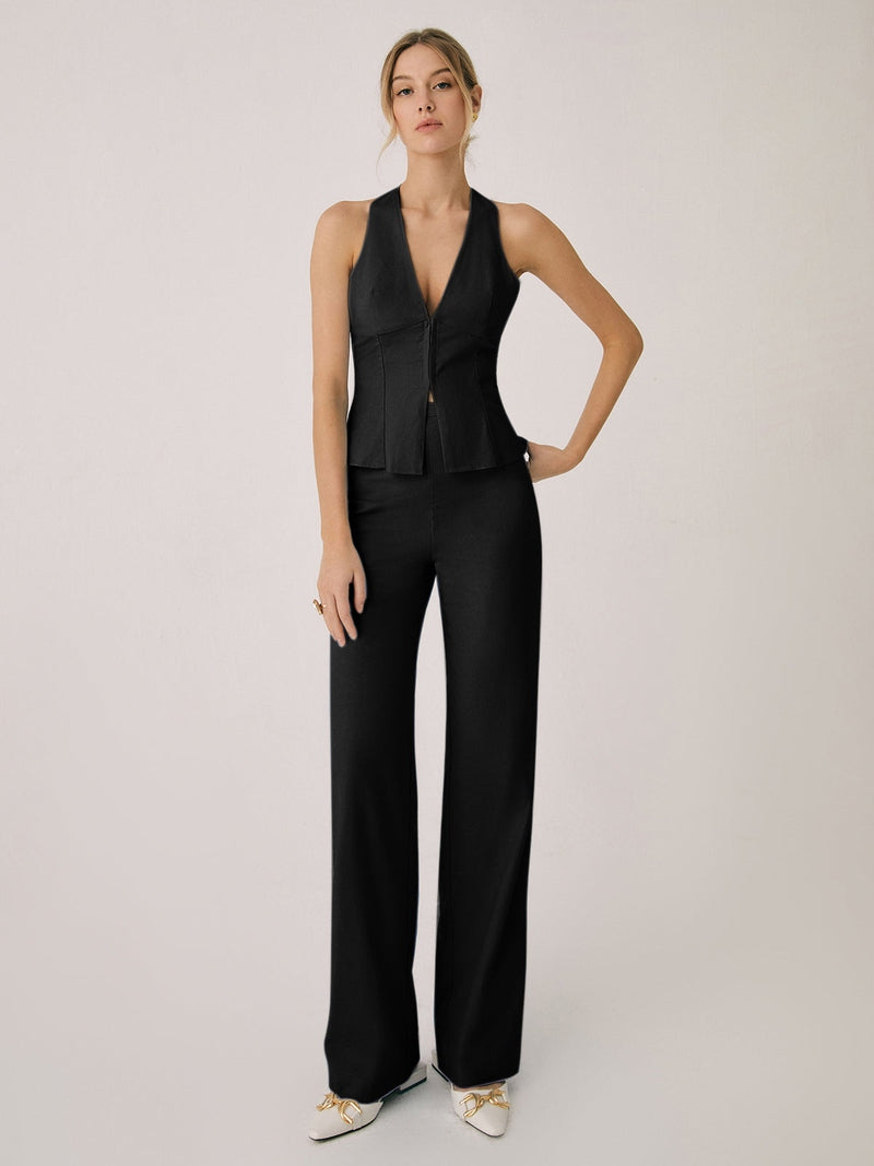Antonella Set di Pantaloni Dritti Donna | Completo Elegante e Sartoriale per Occasioni Formali e Casual TIAMUSE Set di Pantaloni