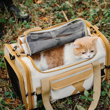 Trasportino Portatile Pieghevole Traspirante per Cani e Gatti Designer | Becrux