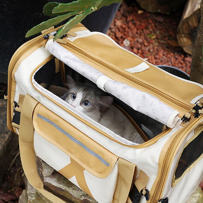 Trasportino Portatile Pieghevole Traspirante per Cani e Gatti Designer | Becrux