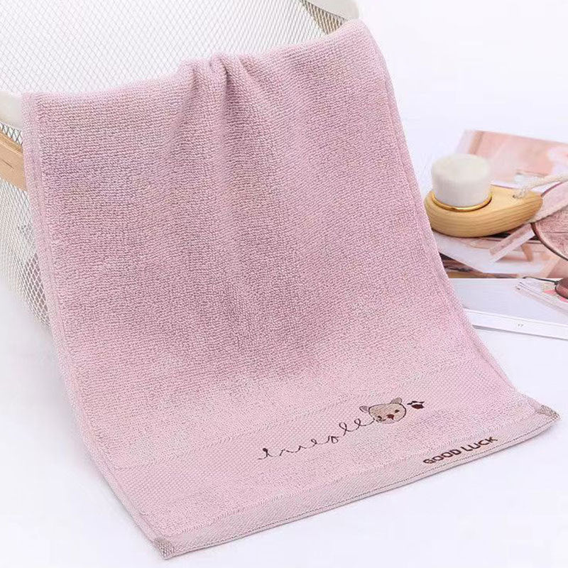 Håndklæde i bomuld med broderi af bjørn til børn | LilBear