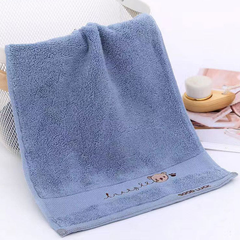 Håndklæde i bomuld med broderi af bjørn til børn | LilBear