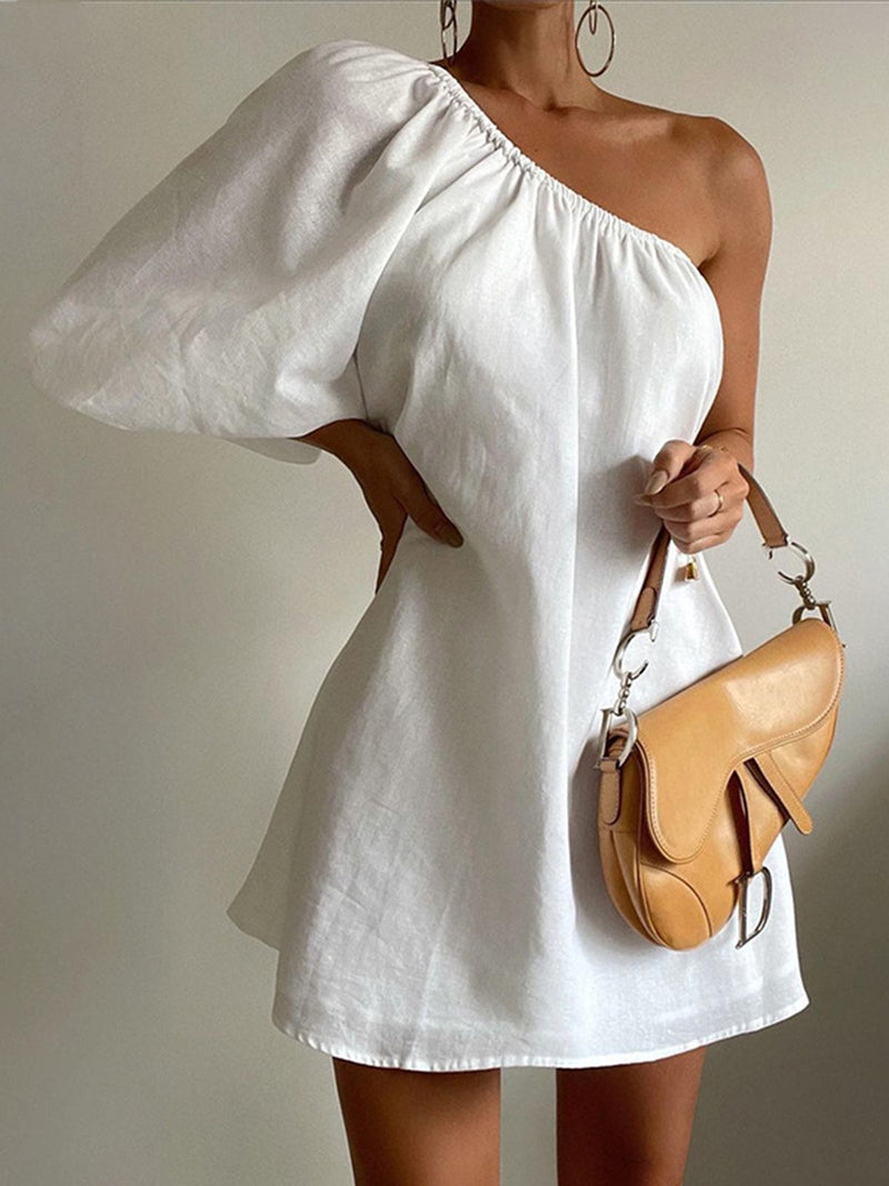 Bianca Abito Casual Traspirante Cotone-Lino – Ideale per Giornate Estive TIAMUSE Dresses