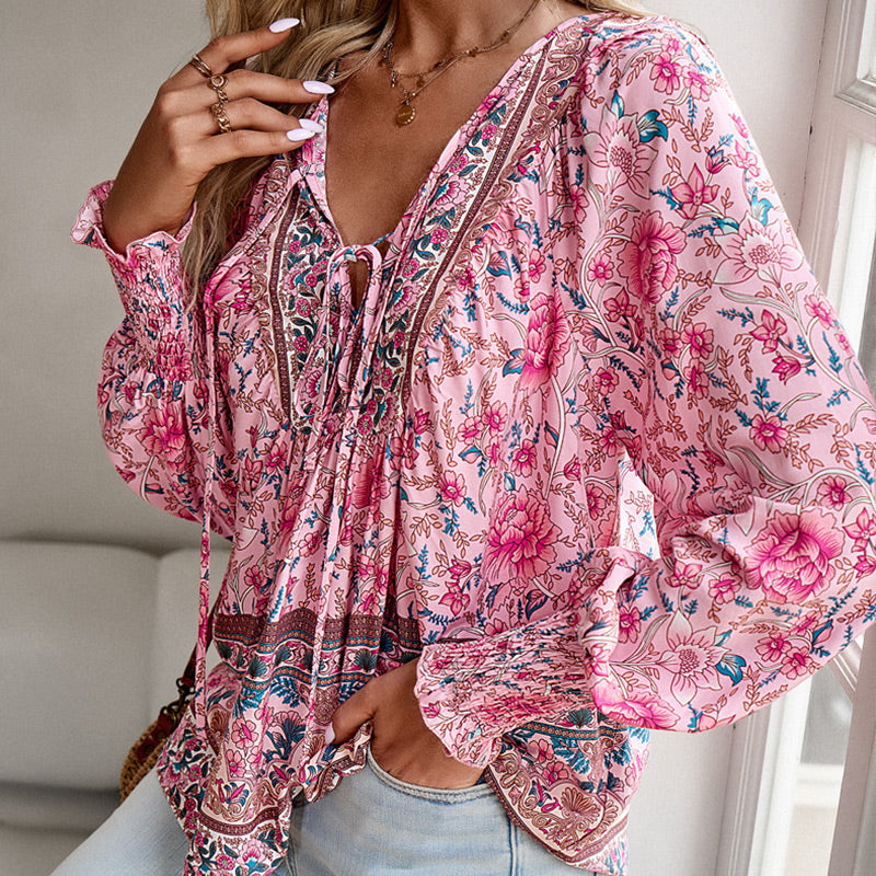 Blusa Floreale Donna con Taglio Ampio e Tessuto Leggero per l’Estate TIAMUSE Women's blouses