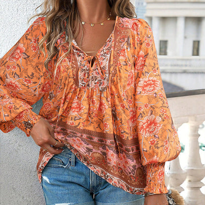 Blusa Floreale Donna con Taglio Ampio e Tessuto Leggero per l’Estate TIAMUSE Women's blouses