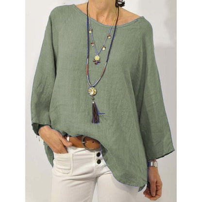 Blusa Oversize in Lino Naturale – Maniche Lunghe e Vestibilità Comoda | Nina TIAMUSE Blusa