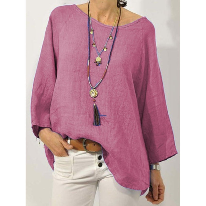 Blusa Oversize in Lino Naturale – Maniche Lunghe e Vestibilità Comoda | Nina TIAMUSE Blusa