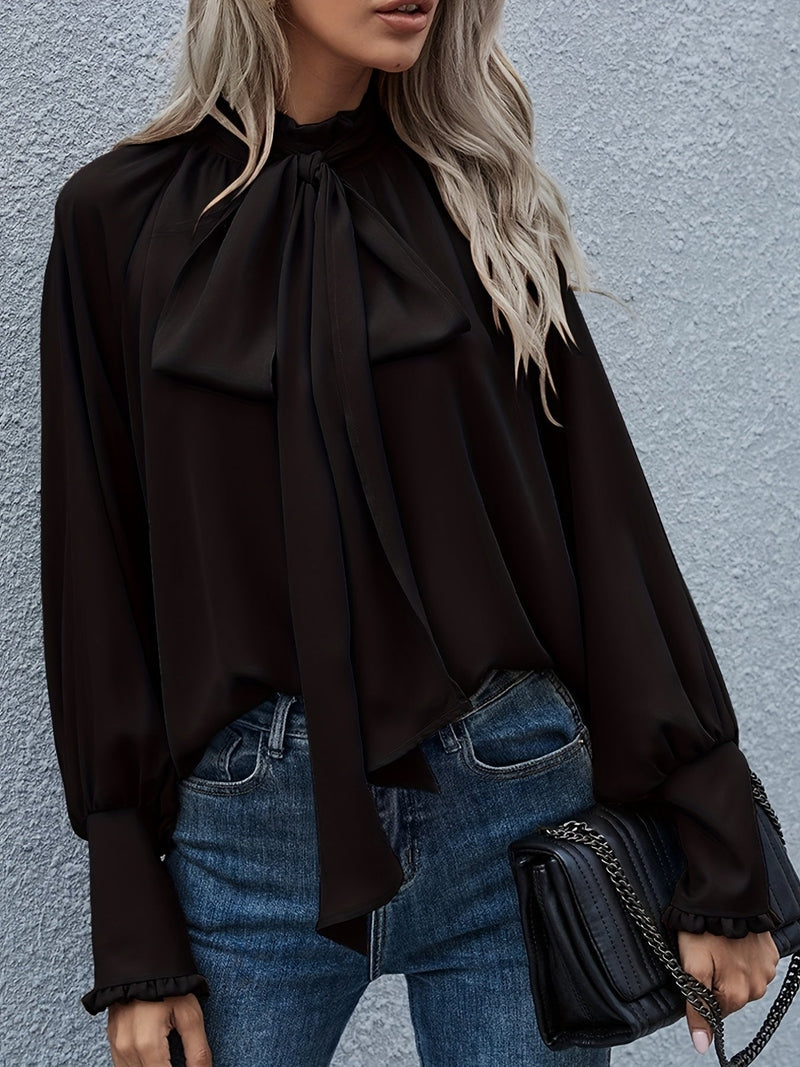 Blusa di Tendenza Riali | Camicia Donna Elegante con Fiocco e Maniche a Sbuffo per Primavera-Estate TIAMUSE Shirts
