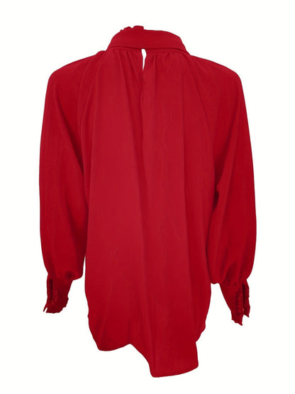 Blusa di Tendenza Riali | Camicia Donna Elegante con Fiocco e Maniche a Sbuffo per Primavera-Estate TIAMUSE Shirts