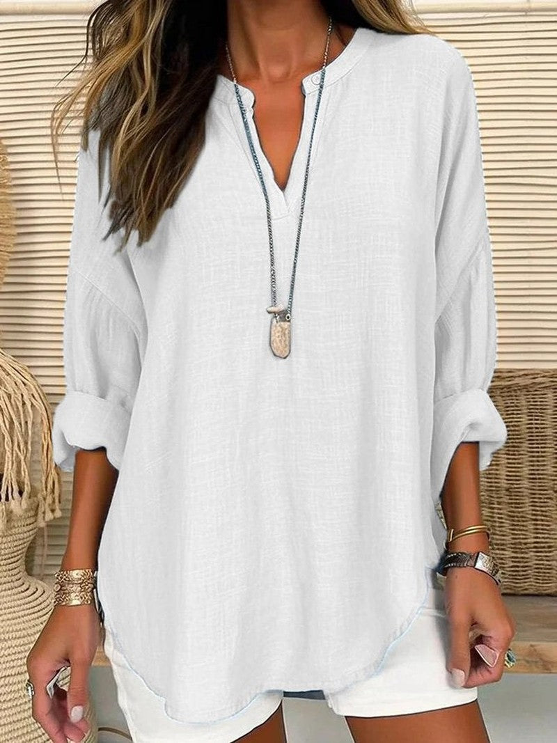 Blusa in Lino da Donna Anabel | Top Leggero e Casual per l’Estate TIAMUSE Women Blouse Seasonal