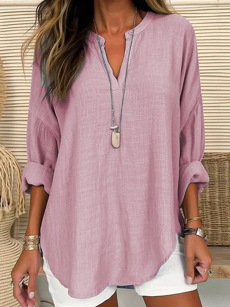 Blusa in Lino da Donna Anabel | Top Leggero e Casual per l’Estate TIAMUSE Women Blouse Seasonal