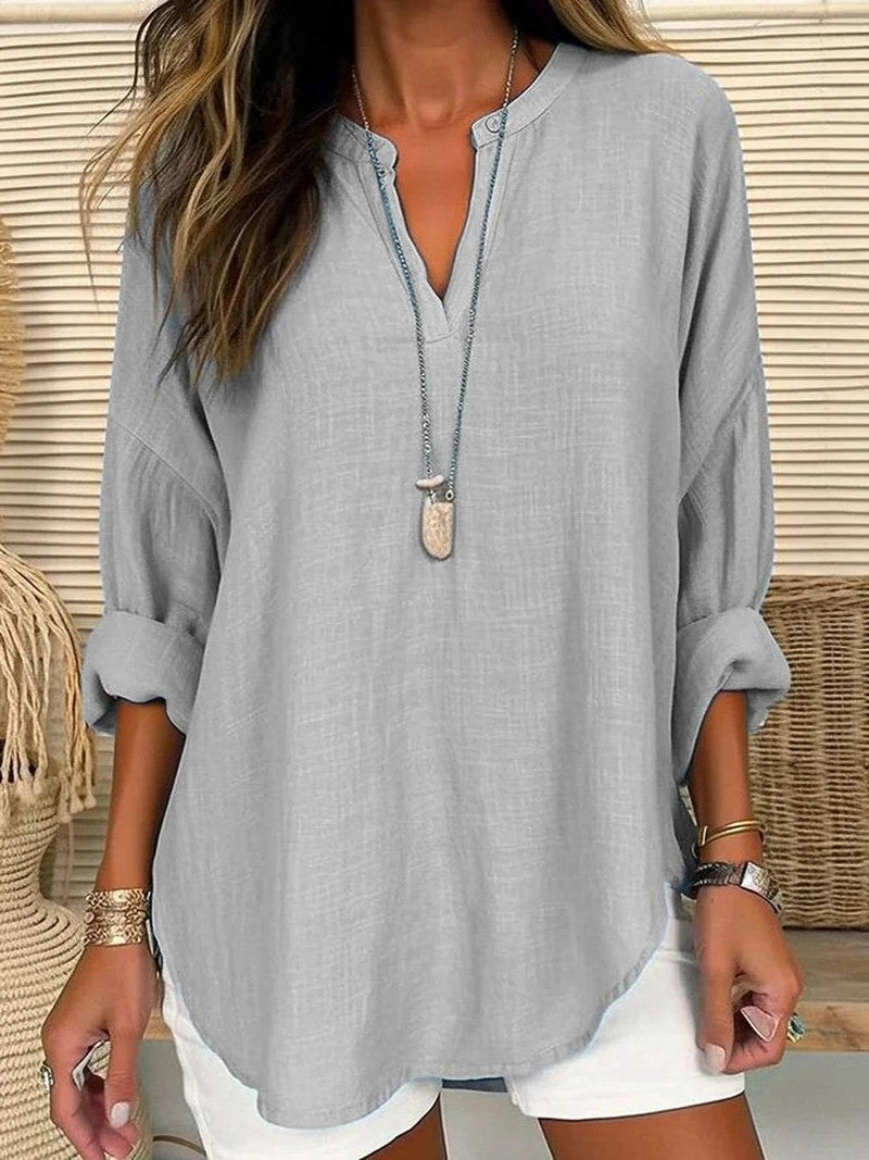 Blusa in Lino da Donna Anabel | Top Leggero e Casual per l’Estate TIAMUSE Women Blouse Seasonal