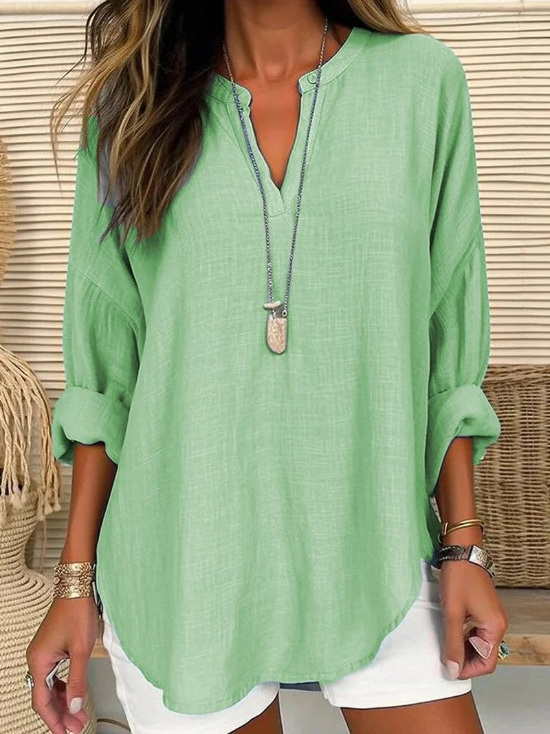 Blusa in Lino da Donna Anabel | Top Leggero e Casual per l’Estate TIAMUSE Women Blouse Seasonal