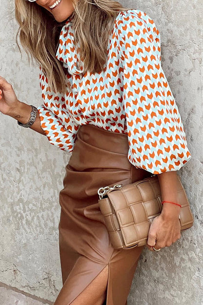 Bluse Casual con Collo a Nastro in Stile Patchwork | Emily TIAMUSE Tops/Blouses & Shirts