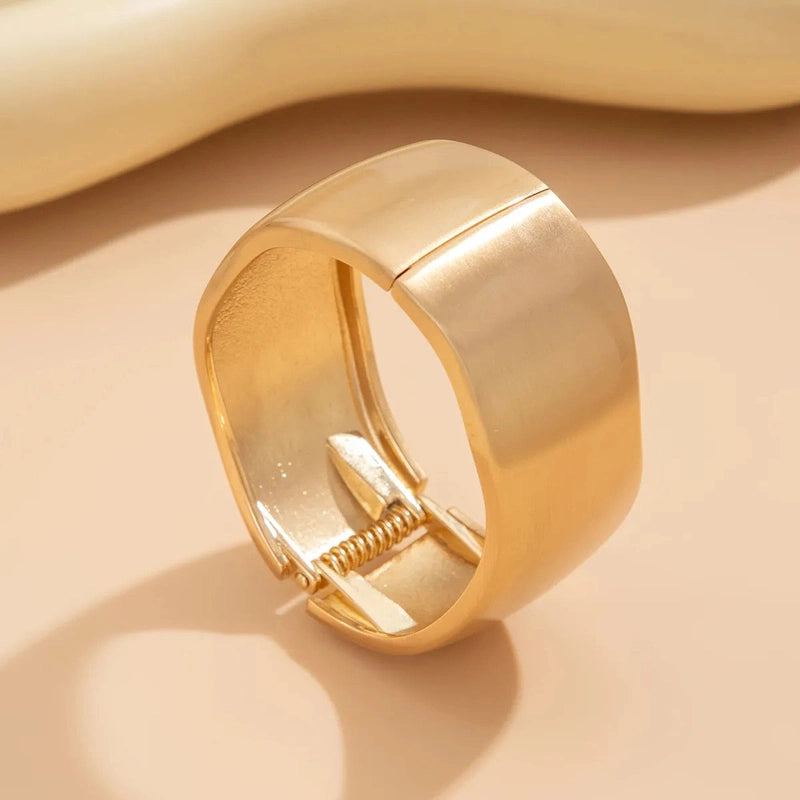 Bracciale Largo Lucido a Onda in Oro – Accessorio Glam per Eventi Estivi TIAMUSE Bracciale