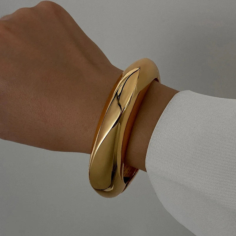 Bracciale Rigido Scultoreo Lucido – Accessorio Elegante Donna 2025 TIAMUSE Bracciali
