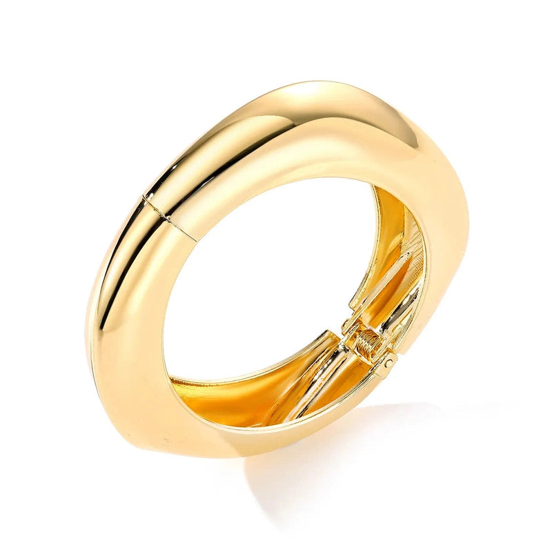 Bracciale Rigido Scultoreo Lucido – Accessorio Elegante Donna 2025 TIAMUSE Bracciali