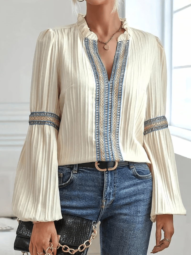 Camicetta Boho Chic in Pizzo Bianco da Donna | Stile Fresco ed Elegante Rita TIAMUSE Blusa