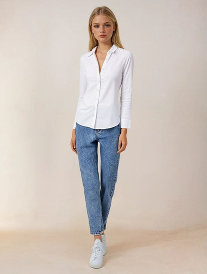 Camicia Freja in Lino con Finitura Testurizzata – Vestibilità Morbida per l’Estate TIAMUSE Camicia