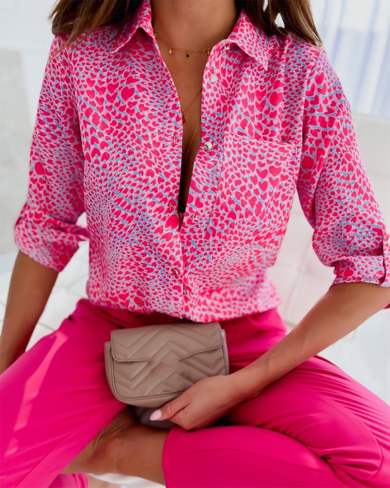 Camicia donna a maniche lunghe con stampa vivace – Perfetta per ogni giorno TIAMUSE Top
