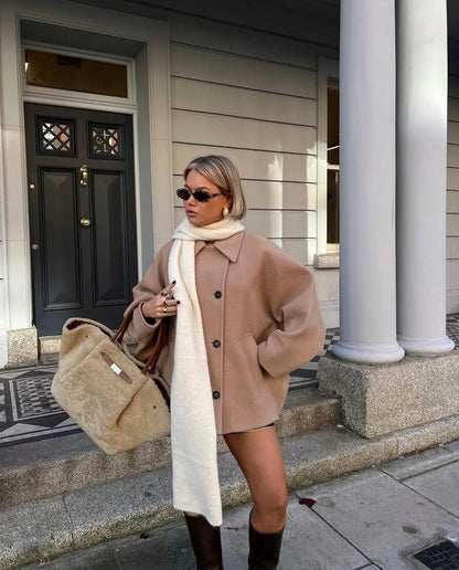 Cappotto Donna Elegante Doppiopetto | Corto, Cammello o Nero TIAMUSE Outwear