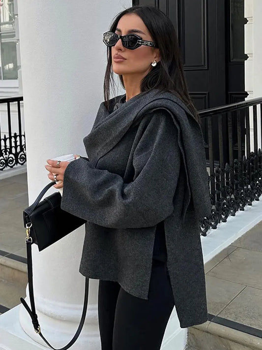 Cappotto Donna con Sciarpa Integrata | Stile Elegante per Autunno TIAMUSE November