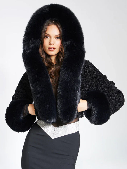 Cappotto Donna in Pelliccia Sintetica con Cappuccio | Caldo ed Elegante per Inverno TIAMUSE Outwear