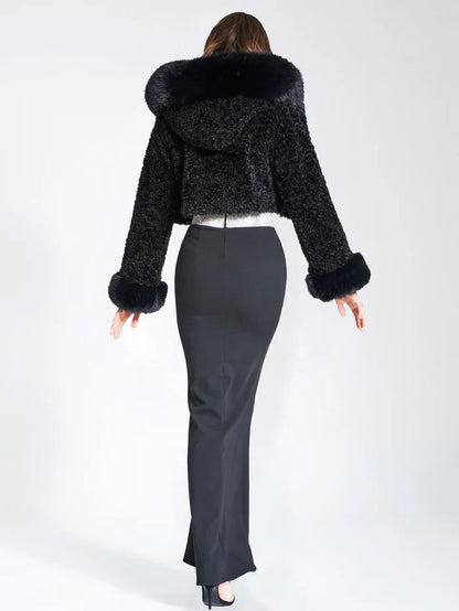 Cappotto Donna in Pelliccia Sintetica con Cappuccio | Caldo ed Elegante per Inverno TIAMUSE Outwear