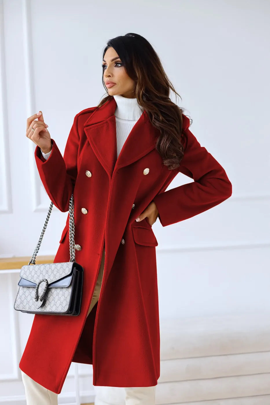 Cappotto Doppiopetto da Donna Elegante | Perfetto per Ufficio e Giornate Invernali TIAMUSE Outwear