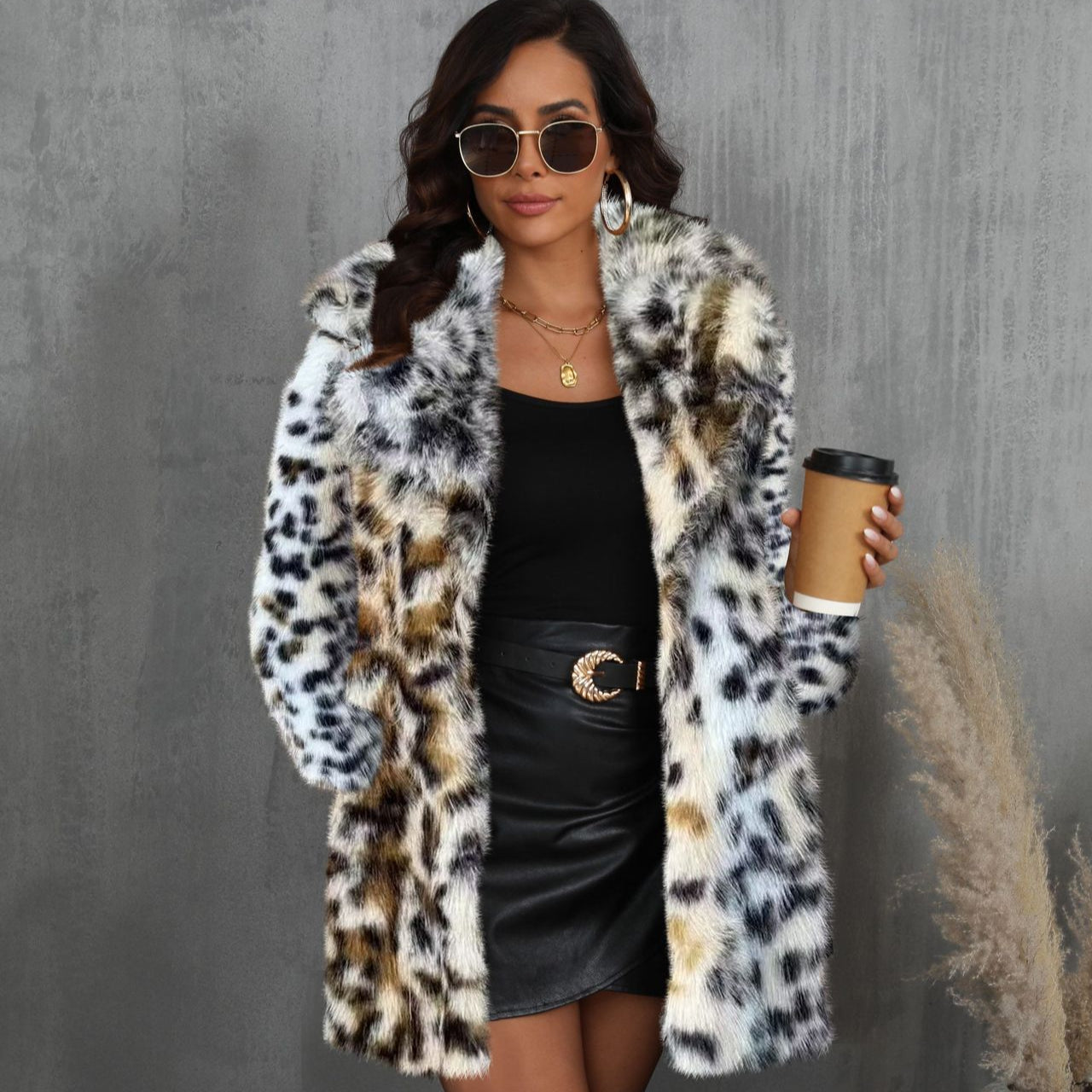 Cappotto Invernale Donna Con Collo In Pelliccia Tasche E Maniche Regolari | Glori TIAMUSE Outwear