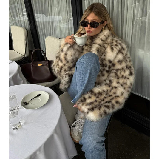 Cappotto Invernale da Donna Leopardato | Giacca Calda in Pelliccia Sintetica per Autunno e Inverno TIAMUSE November