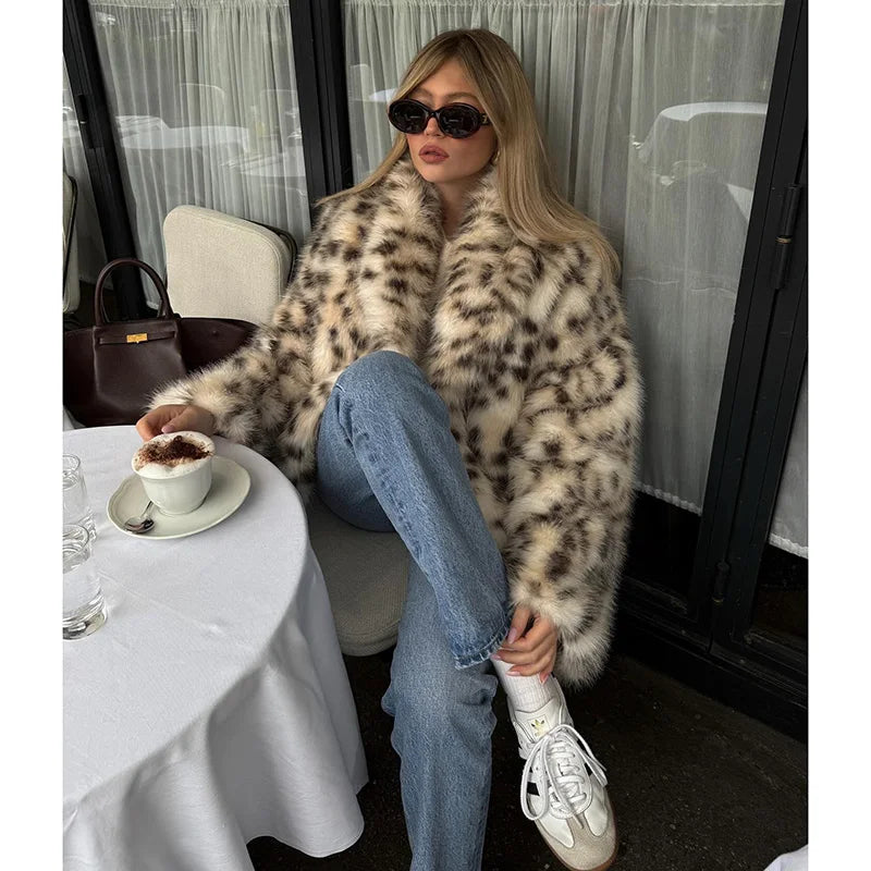 Cappotto Invernale da Donna Leopardato | Giacca Calda in Pelliccia Sintetica per Autunno e Inverno TIAMUSE November