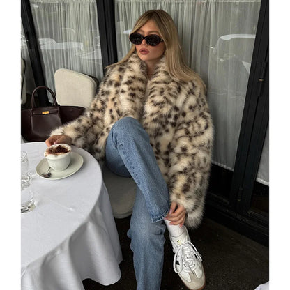 Cappotto Invernale da Donna Leopardato | Giacca Calda in Pelliccia Sintetica per Autunno e Inverno TIAMUSE November