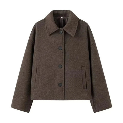 Cappotto Oversize da Donna – Elegante Сappotto Сorto con Bottoni TIAMUSE Outwear