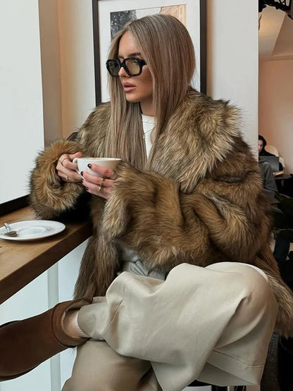 Cappotto Oversize da Donna in Pelliccia Sintetica - Giacca di Tendenza per Autunno Inverno | Brielle TIAMUSE Outwear