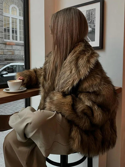 Cappotto Oversize da Donna in Pelliccia Sintetica - Giacca di Tendenza per Autunno Inverno | Brielle TIAMUSE Outwear