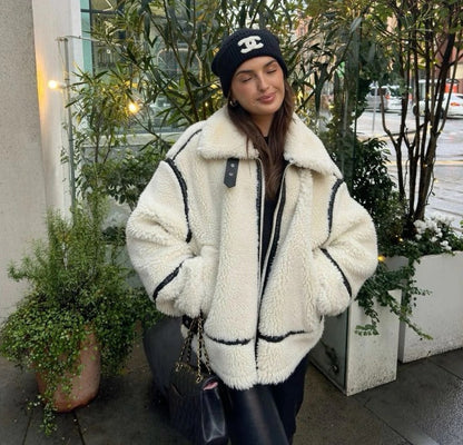 Cappotto Teddy Donna Beige | Giacca Calda e Morbida Moda Autunno Inverno TIAMUSE November