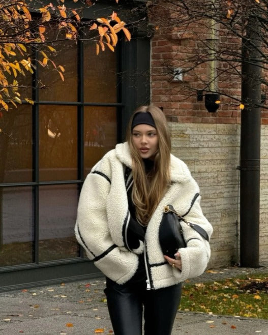Cappotto Teddy Donna Beige | Giacca Calda e Morbida Moda Autunno Inverno TIAMUSE November