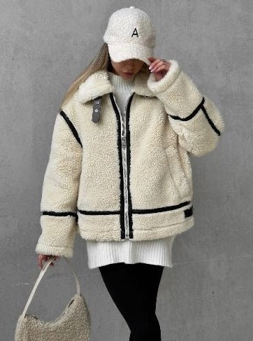 Cappotto Teddy Donna Beige | Giacca Calda e Morbida Moda Autunno Inverno TIAMUSE November