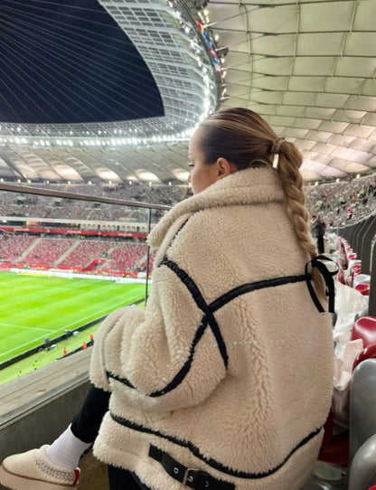 Cappotto Teddy Donna Beige | Giacca Calda e Morbida Moda Autunno Inverno TIAMUSE November