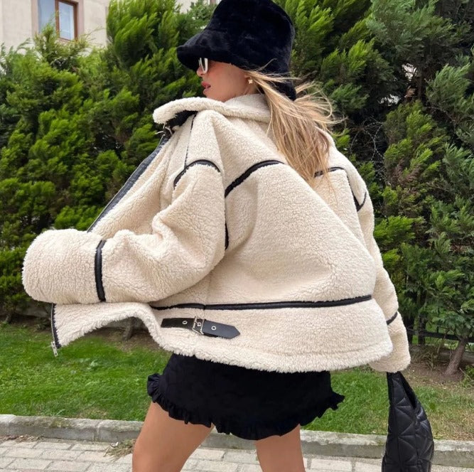 Cappotto Teddy Donna Beige | Giacca Calda e Morbida Moda Autunno Inverno TIAMUSE November
