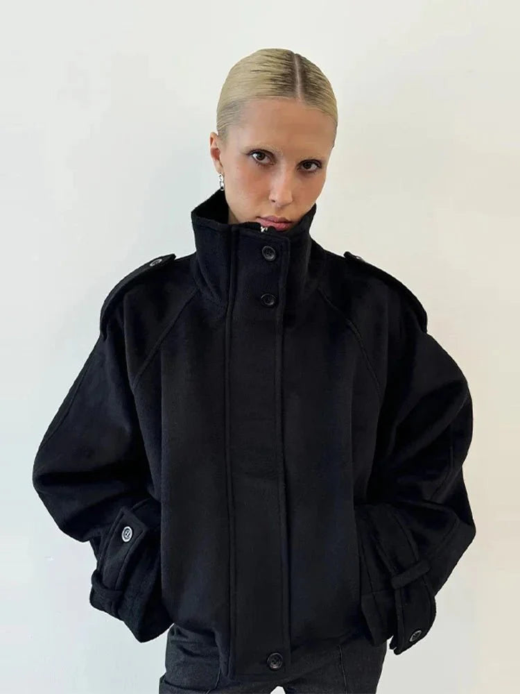 Cappotto corto da donna con collo alto - Giacca bomber autunno inverno | Paula TIAMUSE Outwear