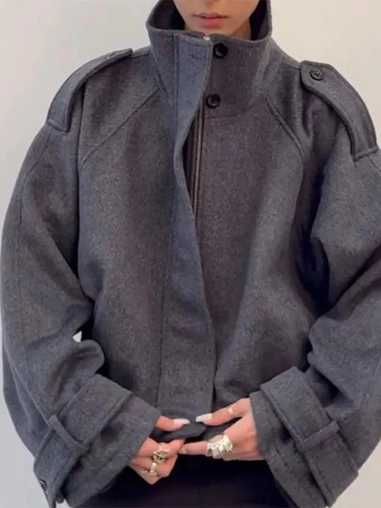 Cappotto corto da donna con collo alto - Giacca bomber autunno inverno | Paula TIAMUSE Outwear