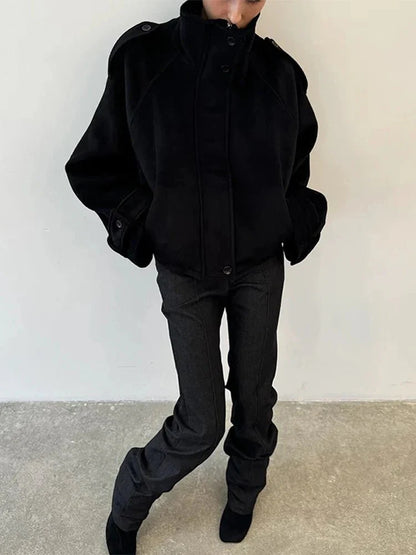 Cappotto corto da donna con collo alto - Giacca bomber autunno inverno | Paula TIAMUSE Outwear