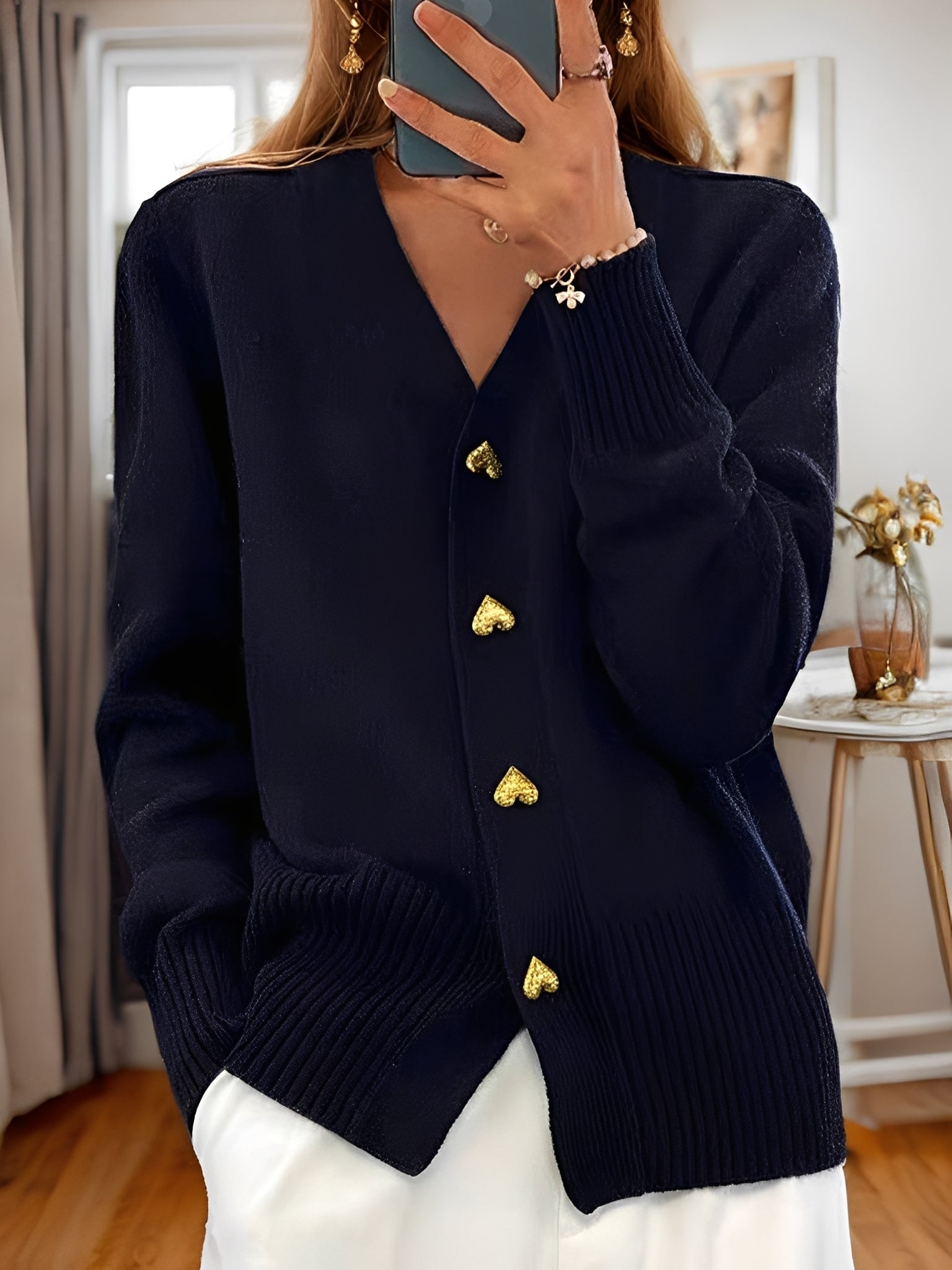 Cardigan Aurora Donna Invernale con Bottoni d’Amore | Moda Autunno Inverno TIAMUSE