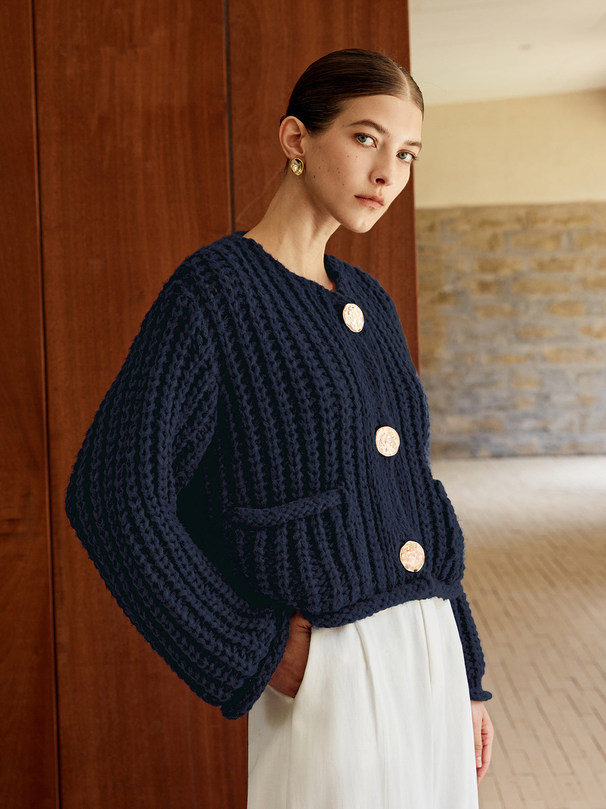 Cardigan Caldo Donna con Bottoni | Maglia Spessa Trend Moda Donna 2025 TIAMUSE